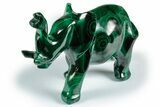 Polished Banded Malachite Elephant Carving - DR Congo #335569-1